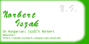 norbert iszak business card